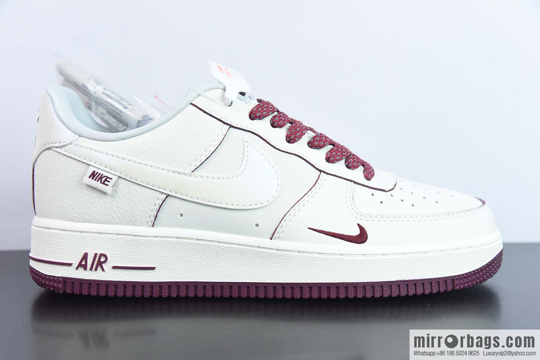 Nk Air Force 1 '07 Low burgundy pearlescent hook, official synchronous ID customization, Air Force No. 1 low-top casual board shoes, item number DD9915-666.