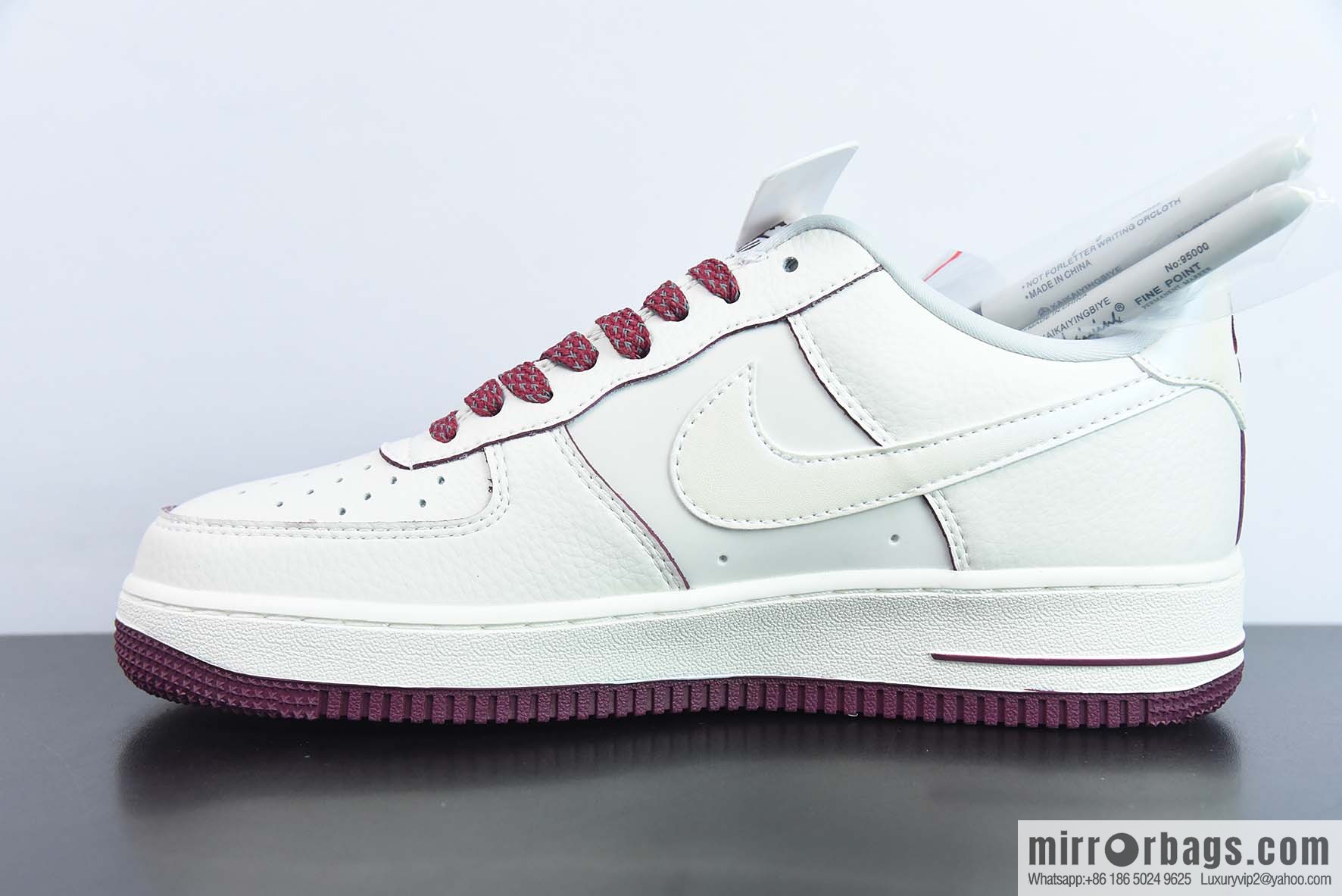 Nk Air Force 1 '07 Low burgundy pearlescent hook, official synchronous ID customization, Air Force No. 1 low-top casual board shoes, item number DD9915-666.