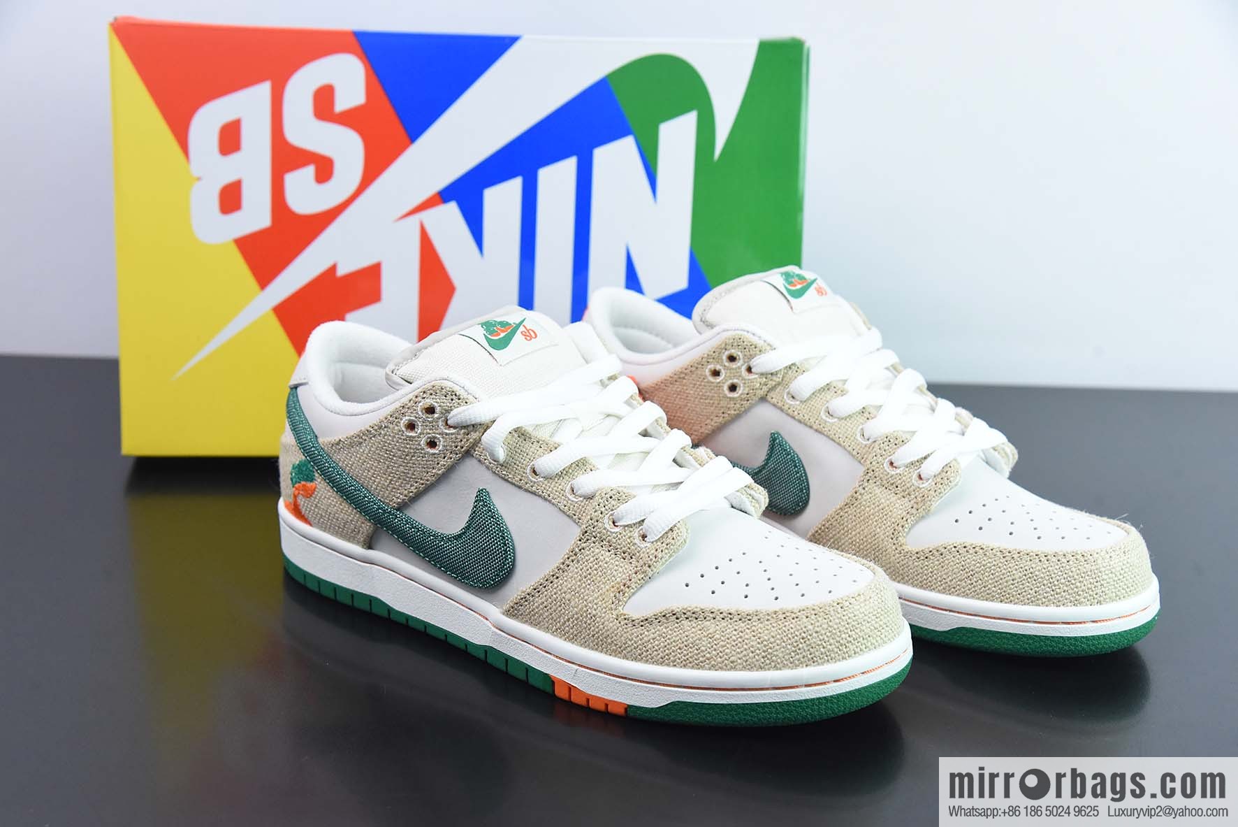 NK Dunk Low joint beige green tear music low-top sneakers item number: FD0860-001