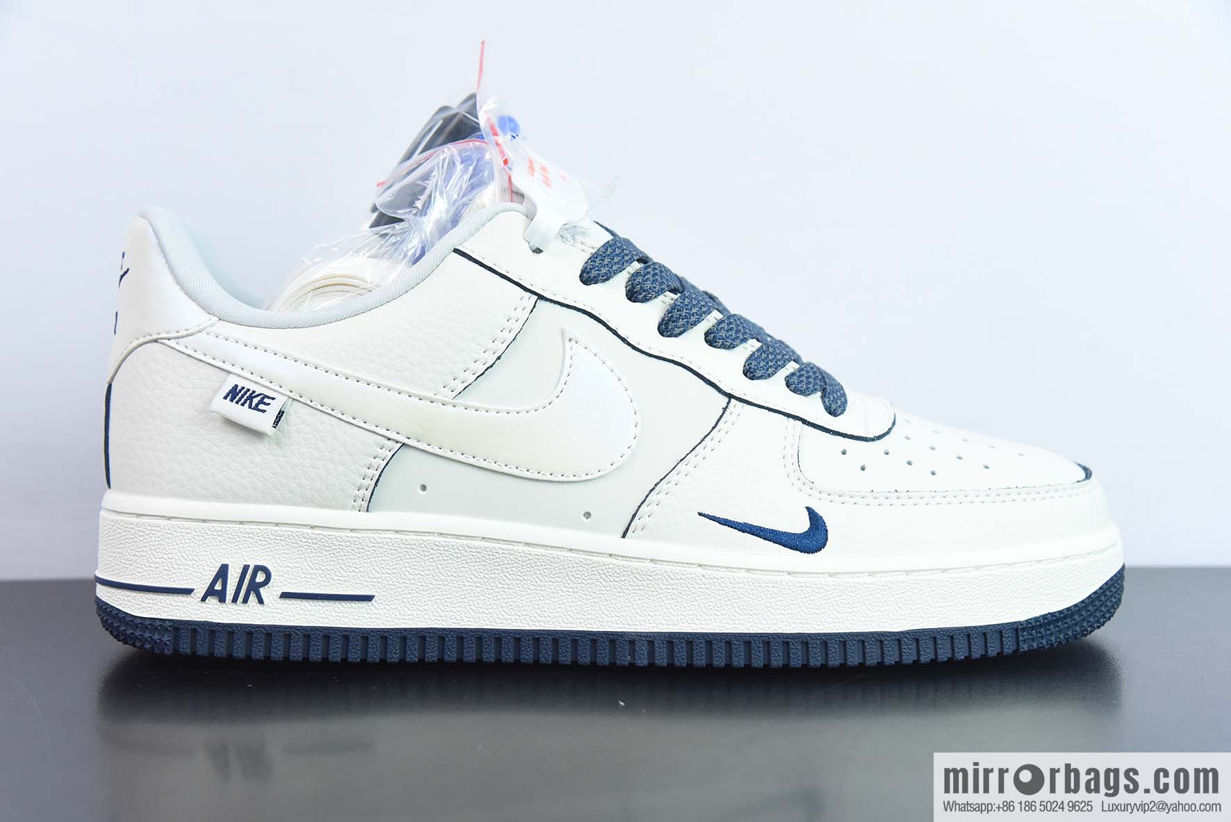 Nike Air Force 1 Low Air Force One Low Top Versatile Casual Sports Board Shoes Mini Hook, Double Hook, Pearlescent White Blue
