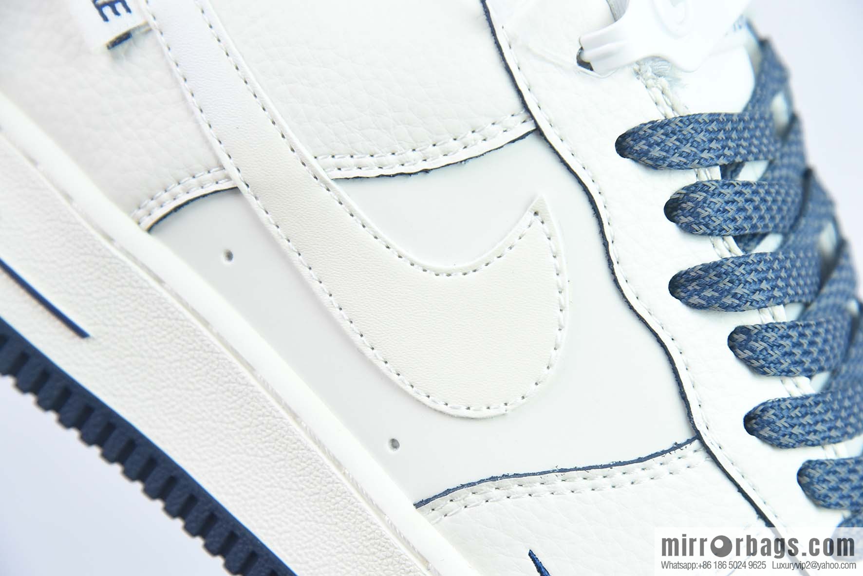Nike Air Force 1 Low Air Force One Low Top Versatile Casual Sports Board Shoes Mini Hook, Double Hook, Pearlescent White Blue
