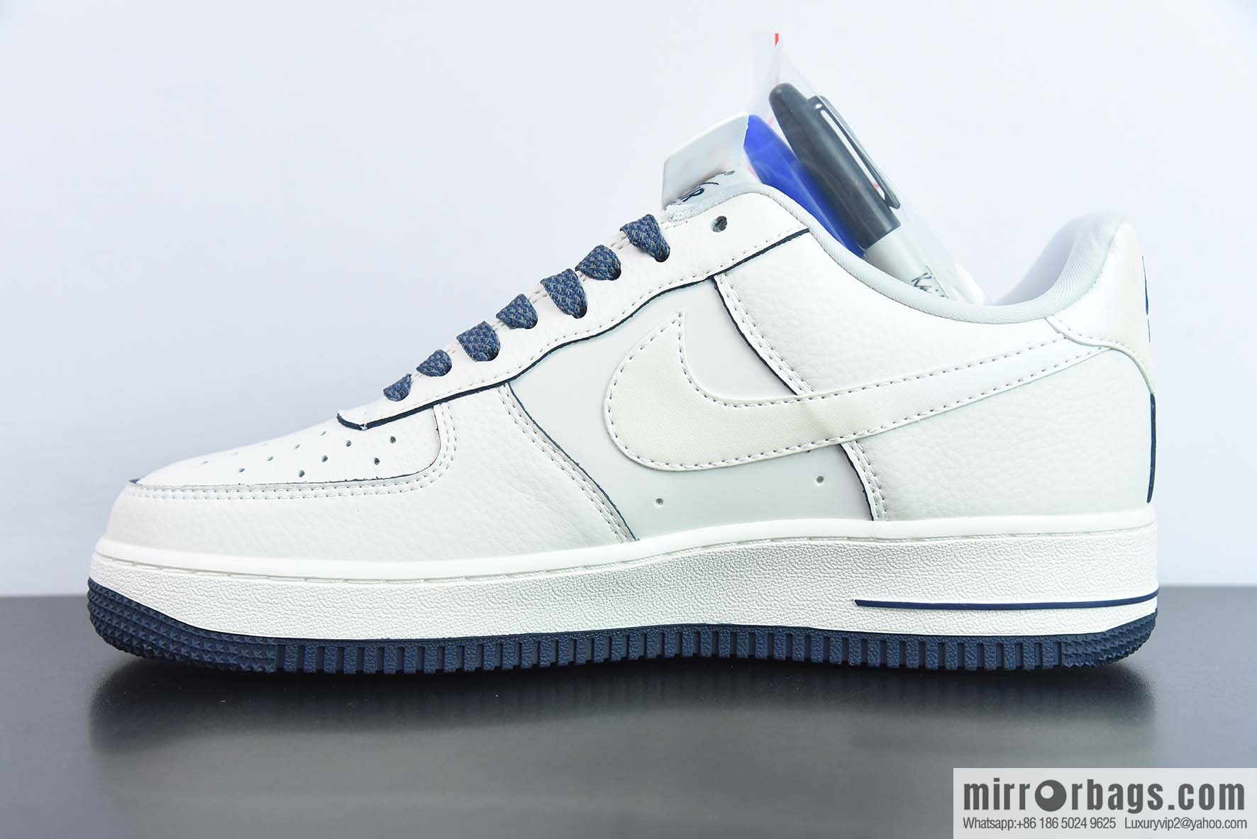 Nike Air Force 1 Low Air Force One Low Top Versatile Casual Sports Board Shoes Mini Hook, Double Hook, Pearlescent White Blue