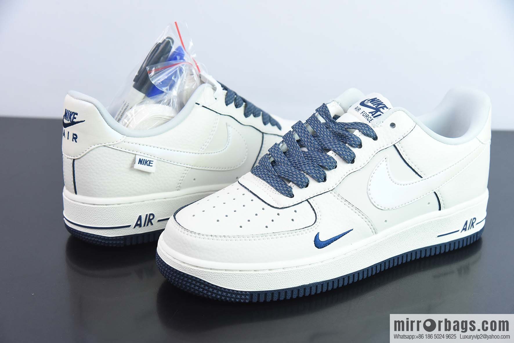 Nike Air Force 1 Low Air Force One Low Top Versatile Casual Sports Board Shoes Mini Hook, Double Hook, Pearlescent White Blue