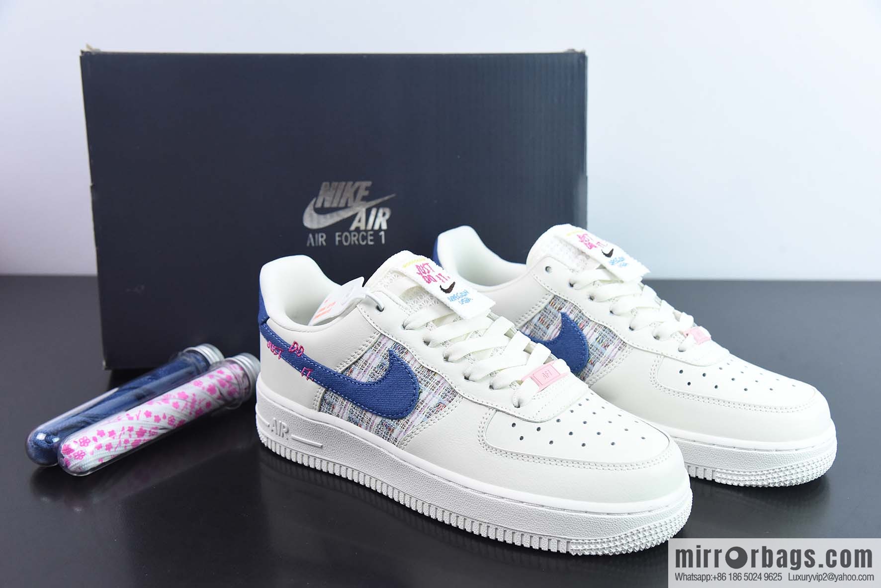 Air Force 1 Low Air Force One low-top versatile casual sports shoes, letter hook, white and blue canvas hook, item number: FJ7740 141