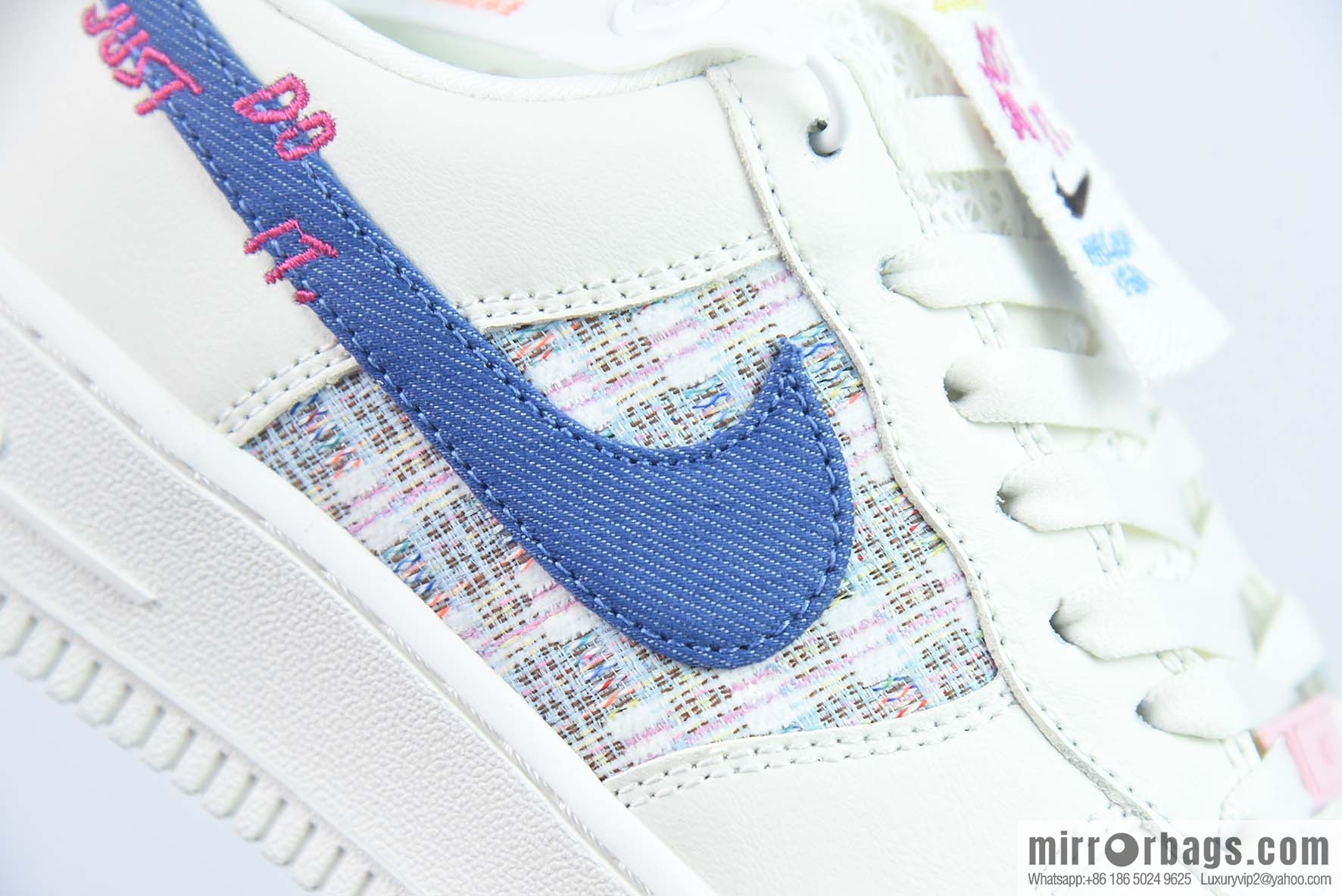 Air Force 1 Low Air Force One low-top versatile casual sports shoes, letter hook, white and blue canvas hook, item number: FJ7740 141