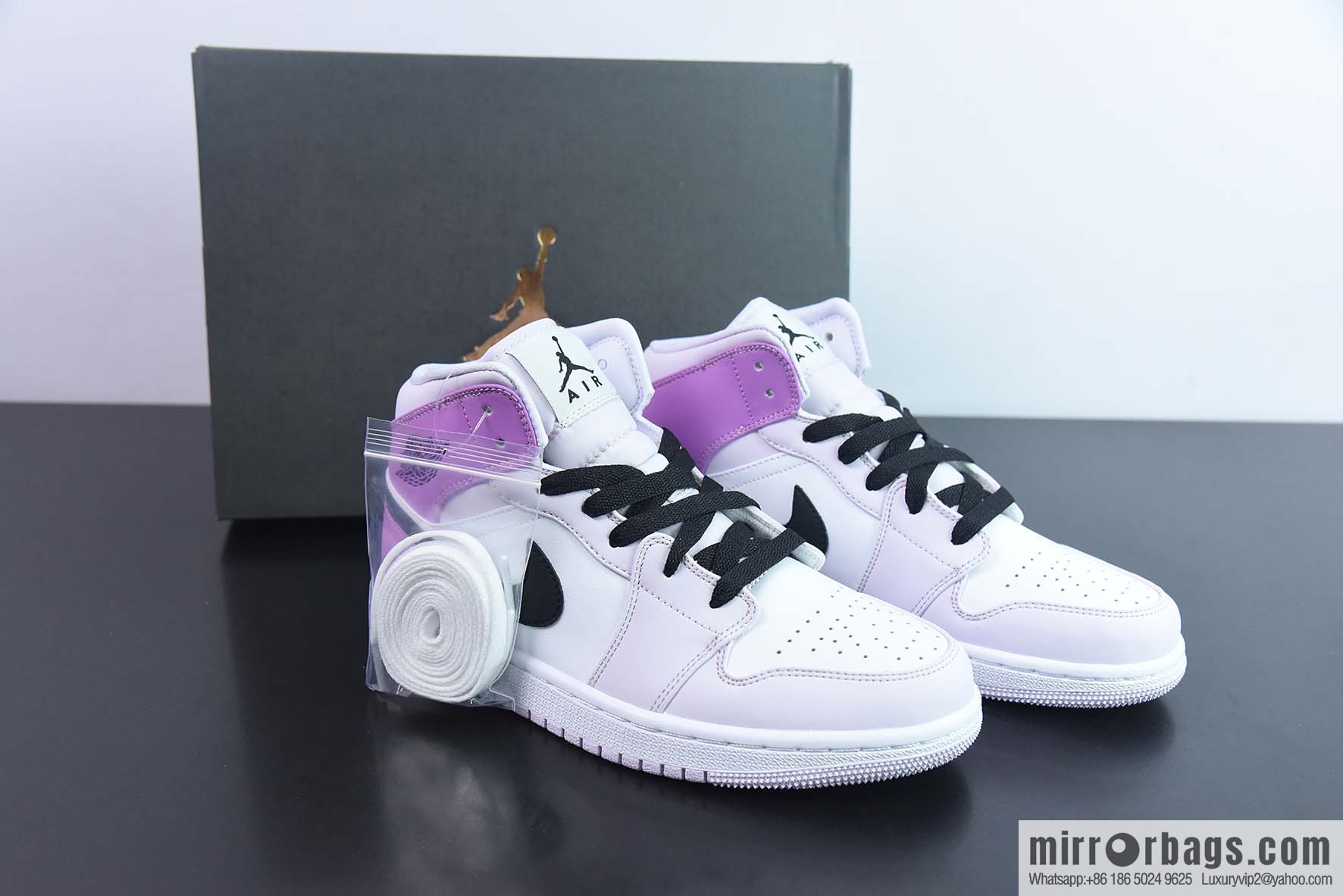 NK Air Jordan 1 Mid GS AJ1 Joe 1 gradual change grape purple, medium top basketball shoes, item number: DQ8423-501