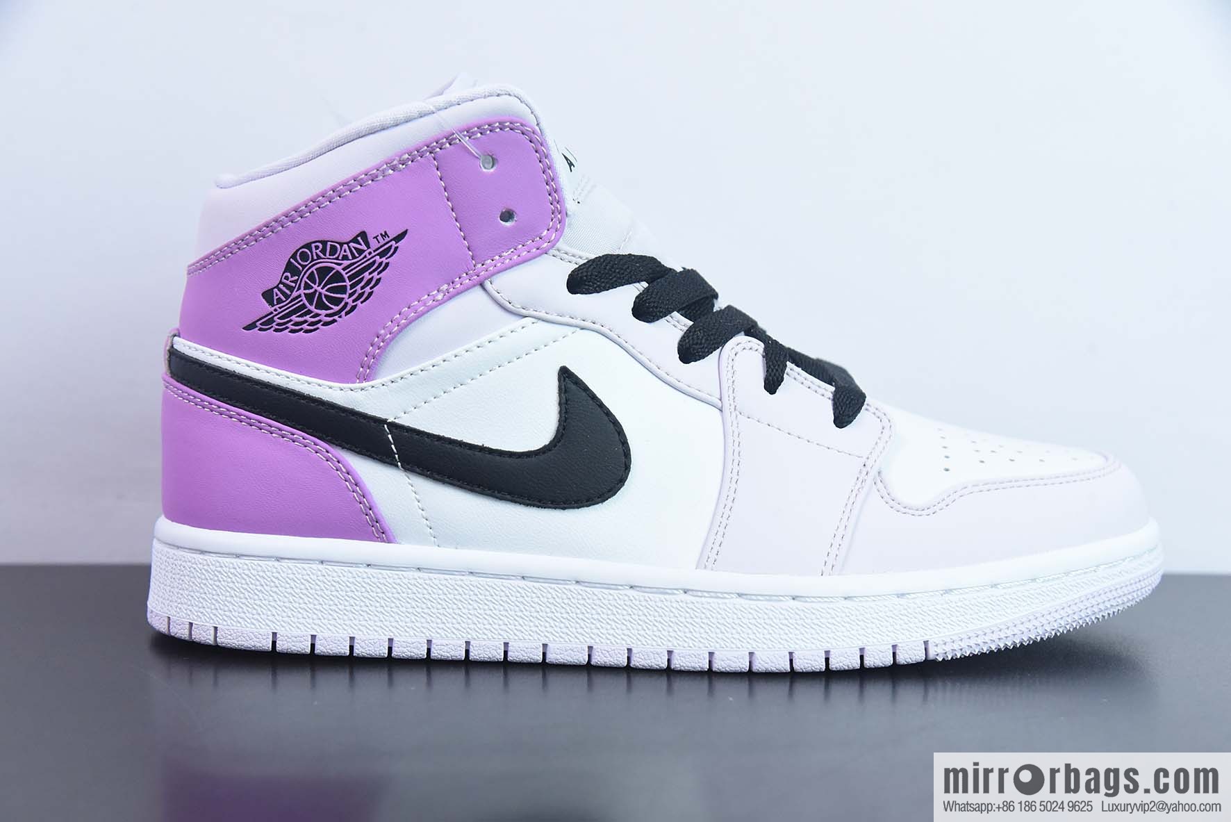 NK Air Jordan 1 Mid GS AJ1 Joe 1 gradual change grape purple, medium top basketball shoes, item number: DQ8423-501