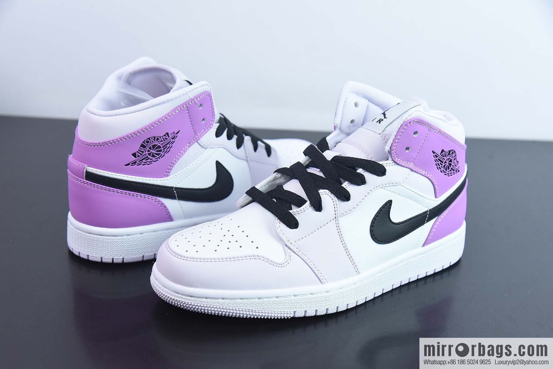 NK Air Jordan 1 Mid GS AJ1 Joe 1 gradual change grape purple, medium top basketball shoes, item number: DQ8423-501