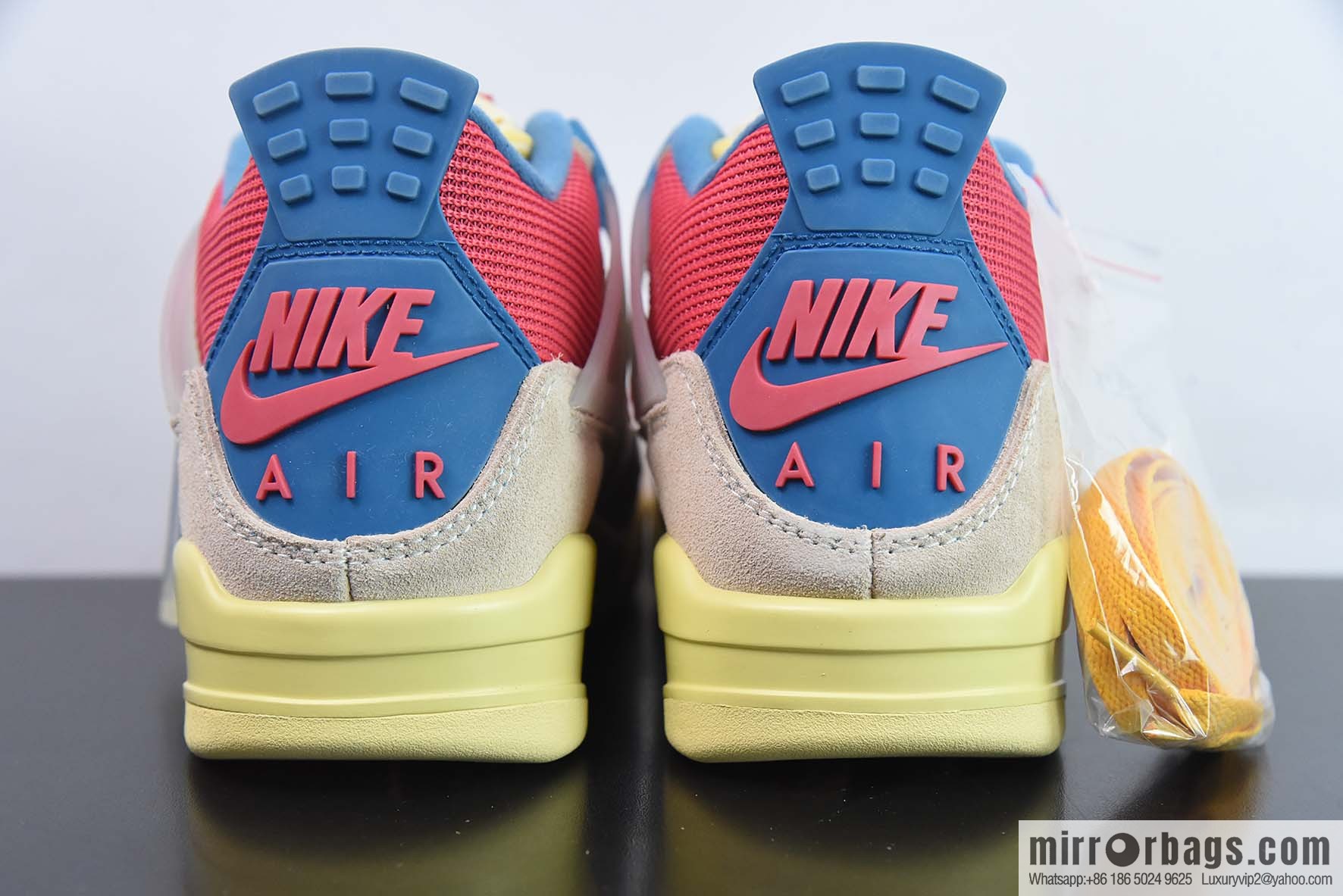 Air Jordan 4 x Union LA AJ4 Joint Off Noir Pink and Blue Sneakers Part Number: DC9533-800