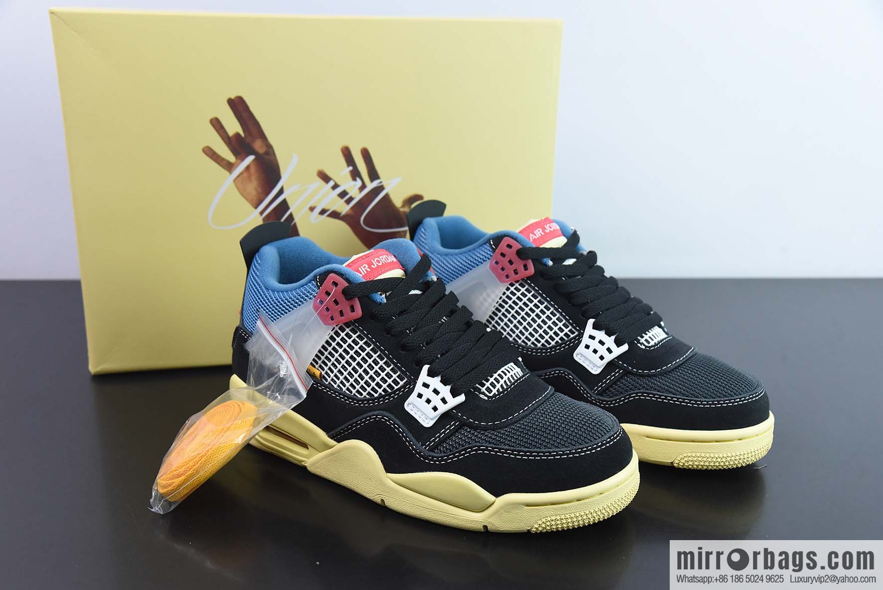 Air Jordan 4 x Union LA AJ4 Joint Off Noir Blue Knight sneakers Part Number: DC9533-001