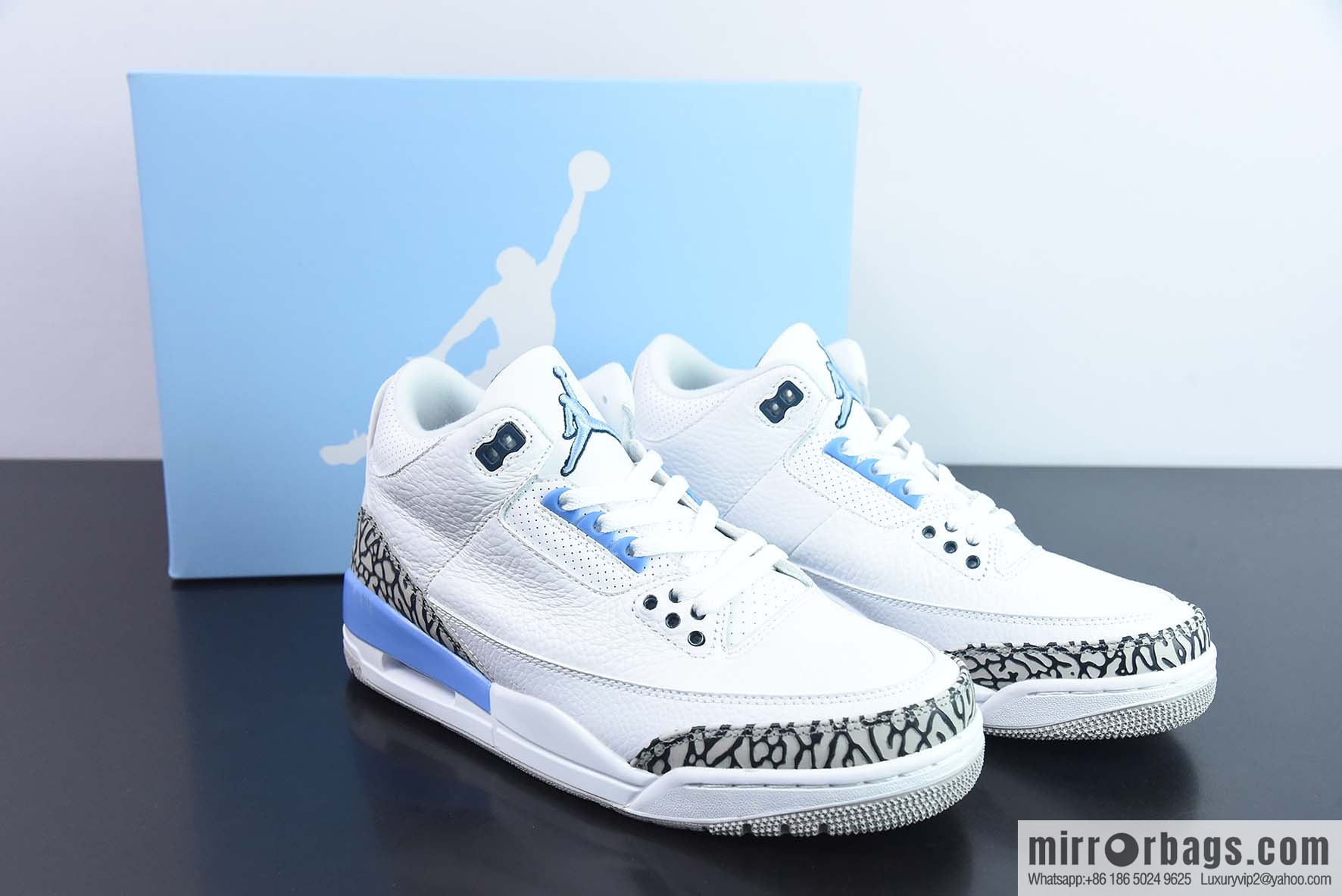 Air Jordan AJ3 North Carolina blue men's sneakers item number: CT8532-104
