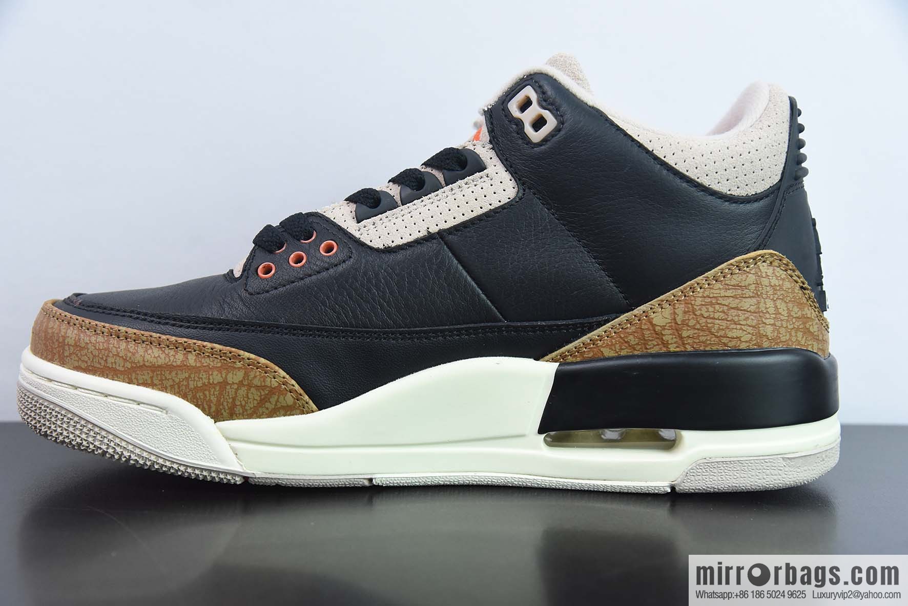 Air Jordan AJ3 black mocha men's sneakers item number: CT8532-008