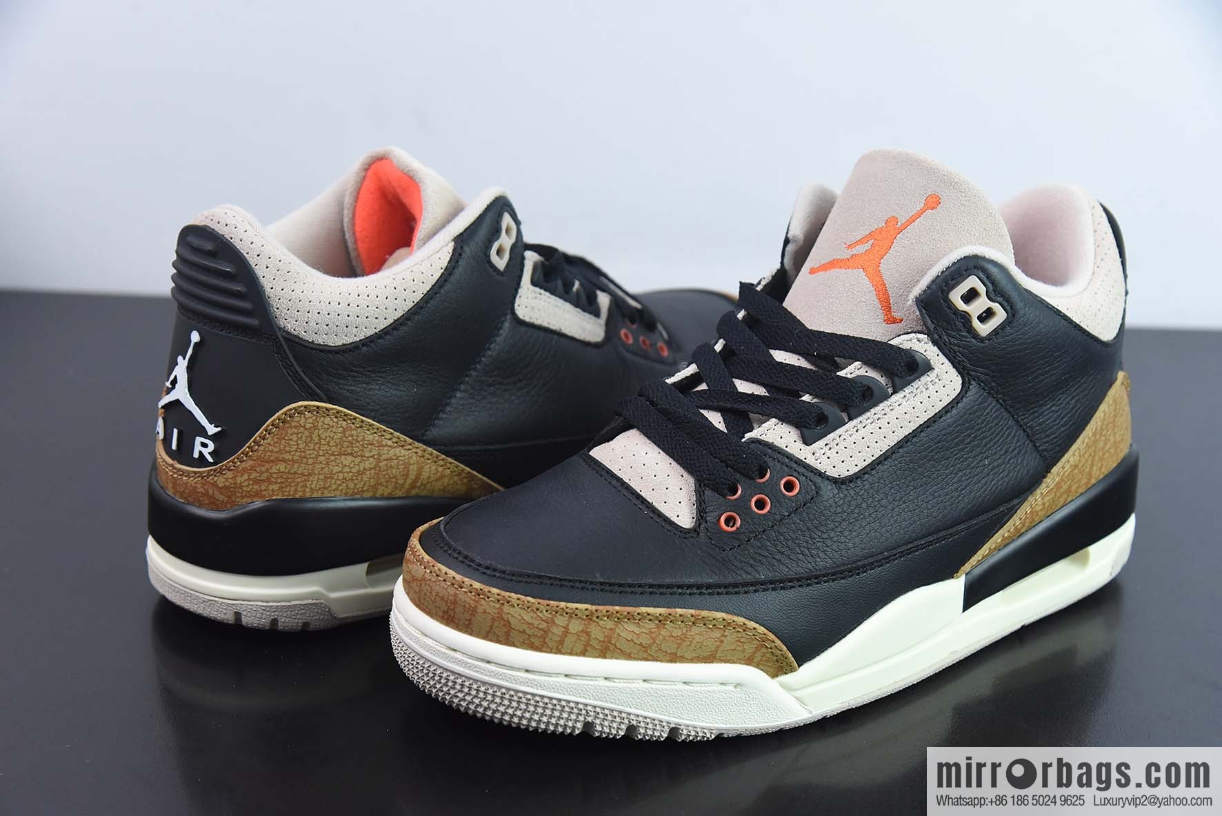 Air Jordan AJ3 black mocha men's sneakers item number: CT8532-008