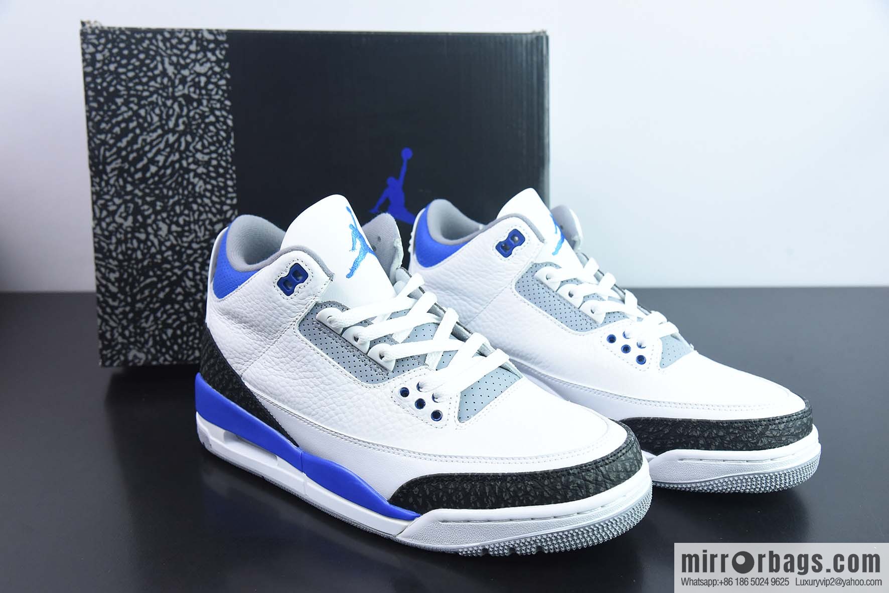 Air Jordan AJ3 racing blue men's sneakers item number: CT8532-145