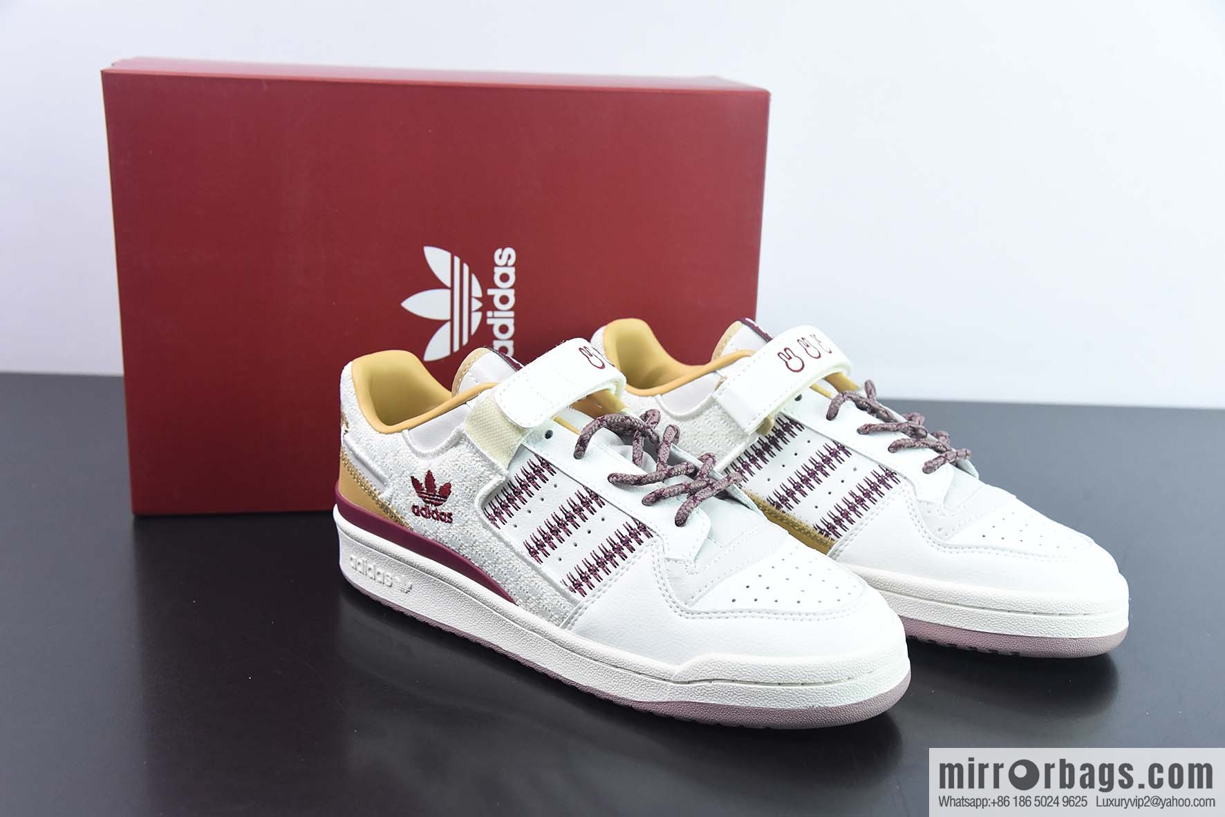 Adidas/Adidas Adi Clover low-top board shoes, white, red and brown, item number: IE1898