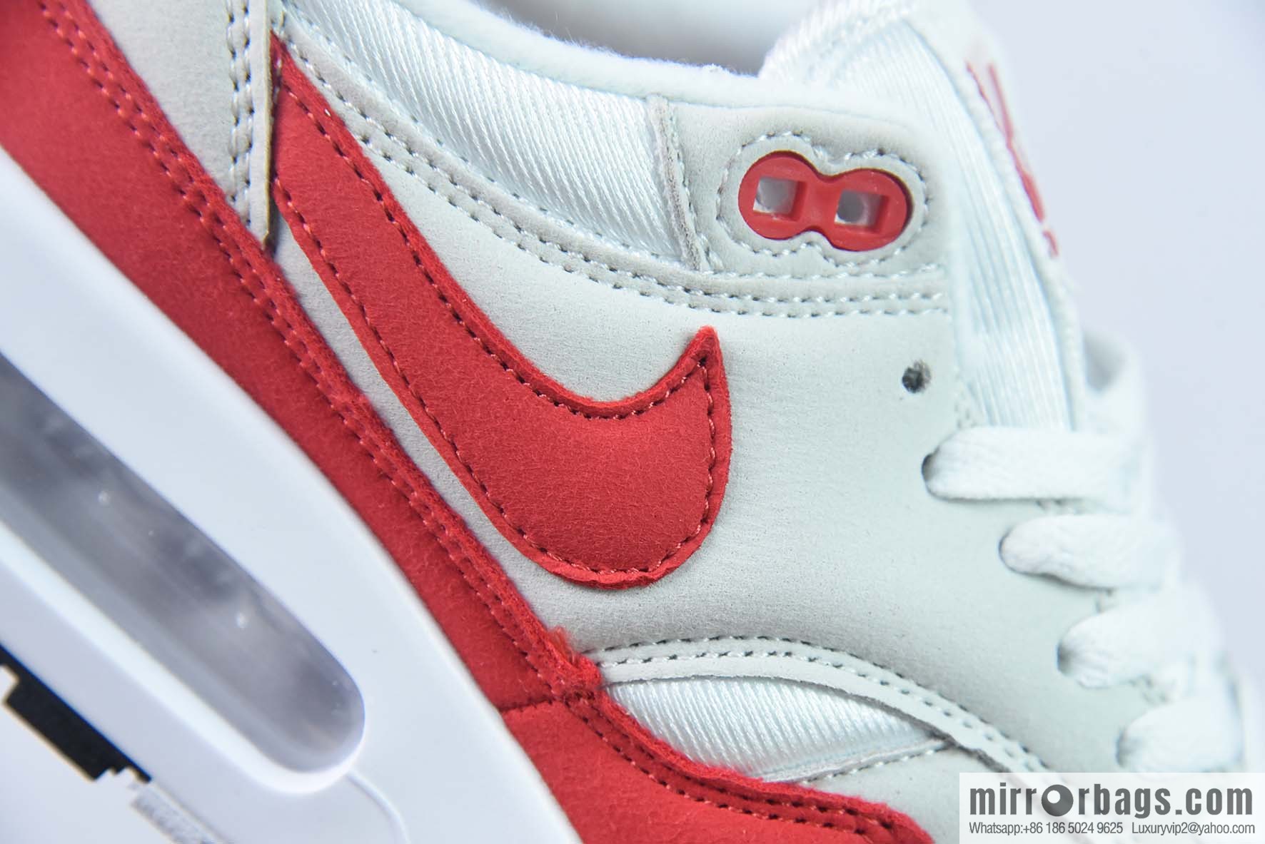 Nike Air Max 1 2022 replica Vintage casual running shoes, white and red, item number: DQ3989 100