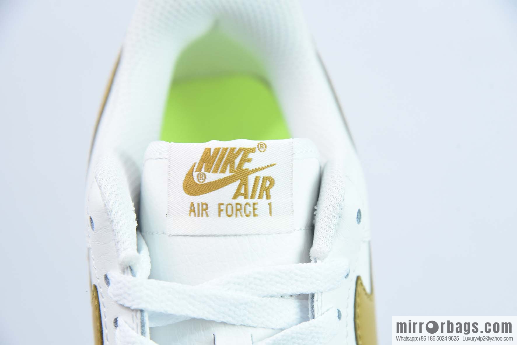 Air Force 1 '07 Low Air Force, White Gold, Gold Hook Low Top Sneakers Item Number: DV3808 101