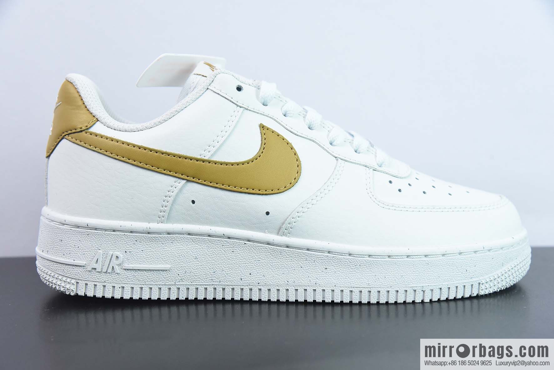 Air Force 1 '07 Low Air Force, White Gold, Gold Hook Low Top Sneakers Item Number: DV3808 101