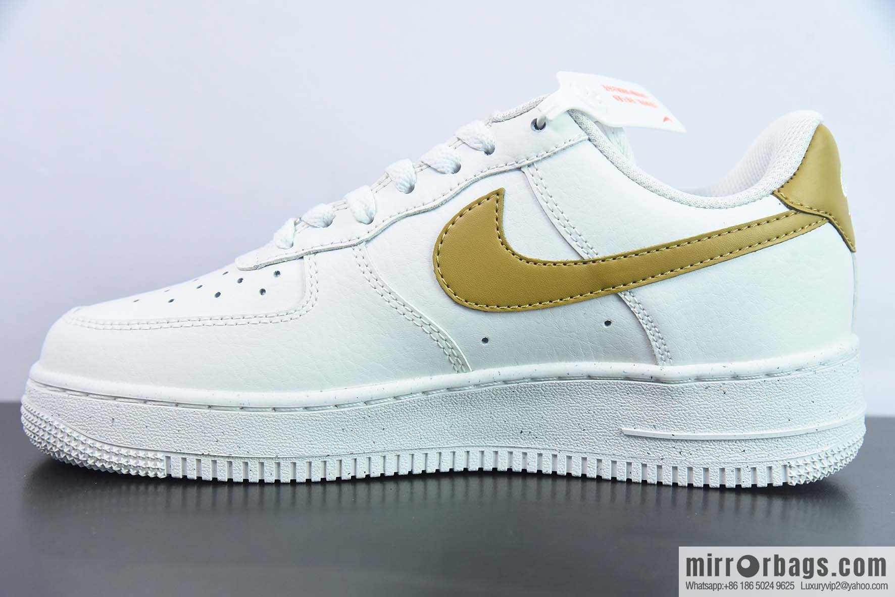 Air Force 1 '07 Low Air Force, White Gold, Gold Hook Low Top Sneakers Item Number: DV3808 101