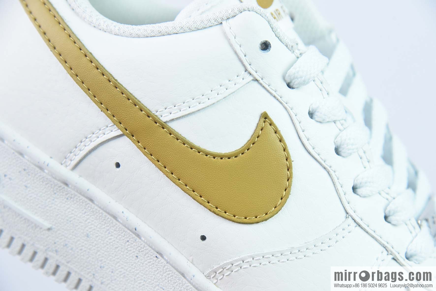 Air Force 1 '07 Low Air Force, White Gold, Gold Hook Low Top Sneakers Item Number: DV3808 101