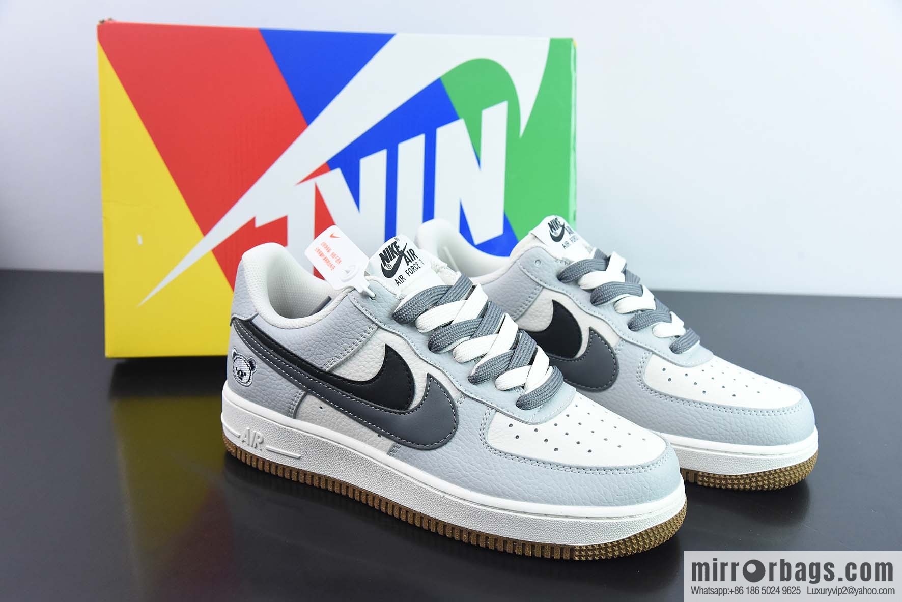 Nk Air Force 1 '07 Low black and gray bear double hook, Air Force No. 1 low-top casual board shoes, item number CC2569-033
