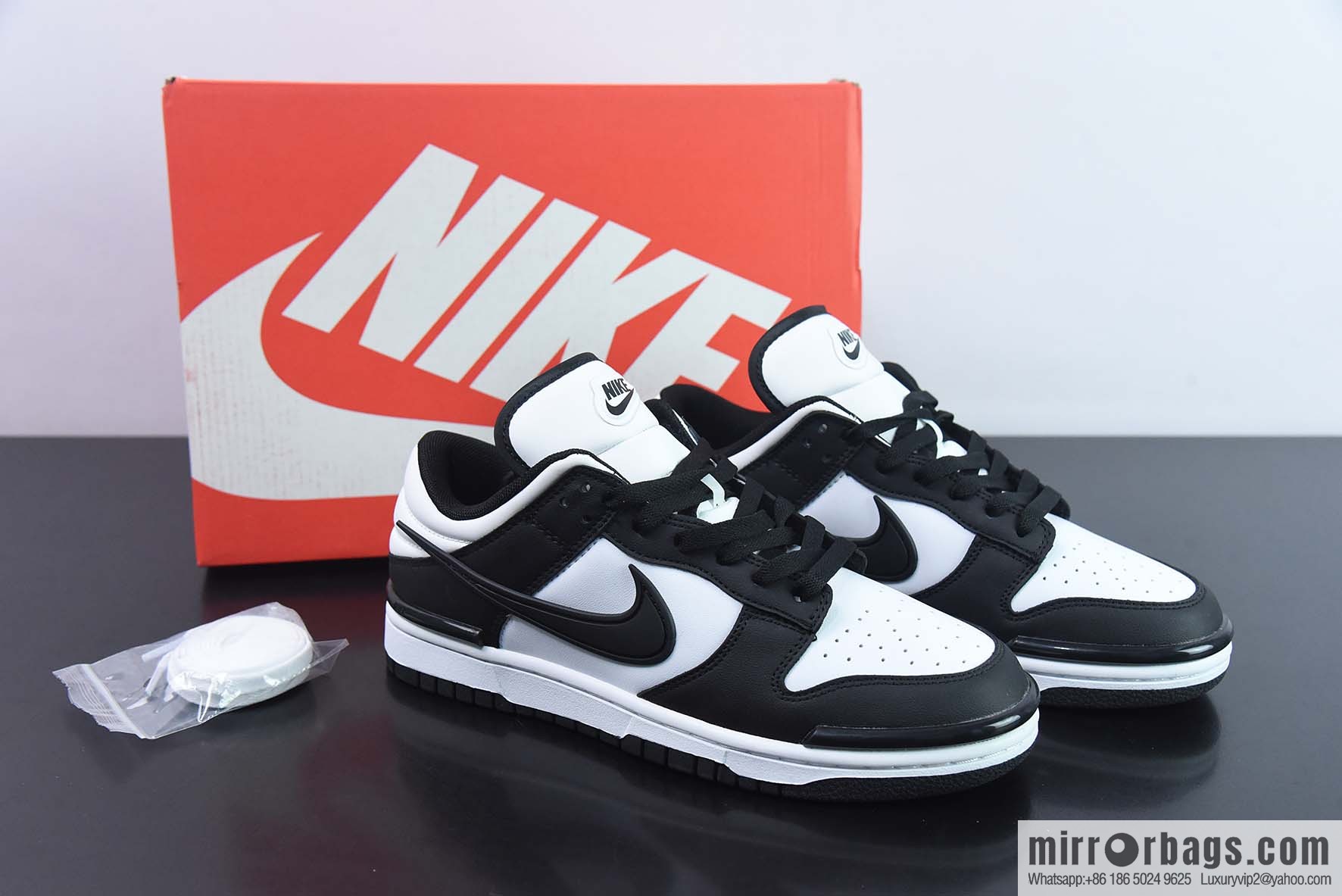 Nike Dunk Low Twist Panda mutant panda low-top sneakers black and white item number: DZ2794-001