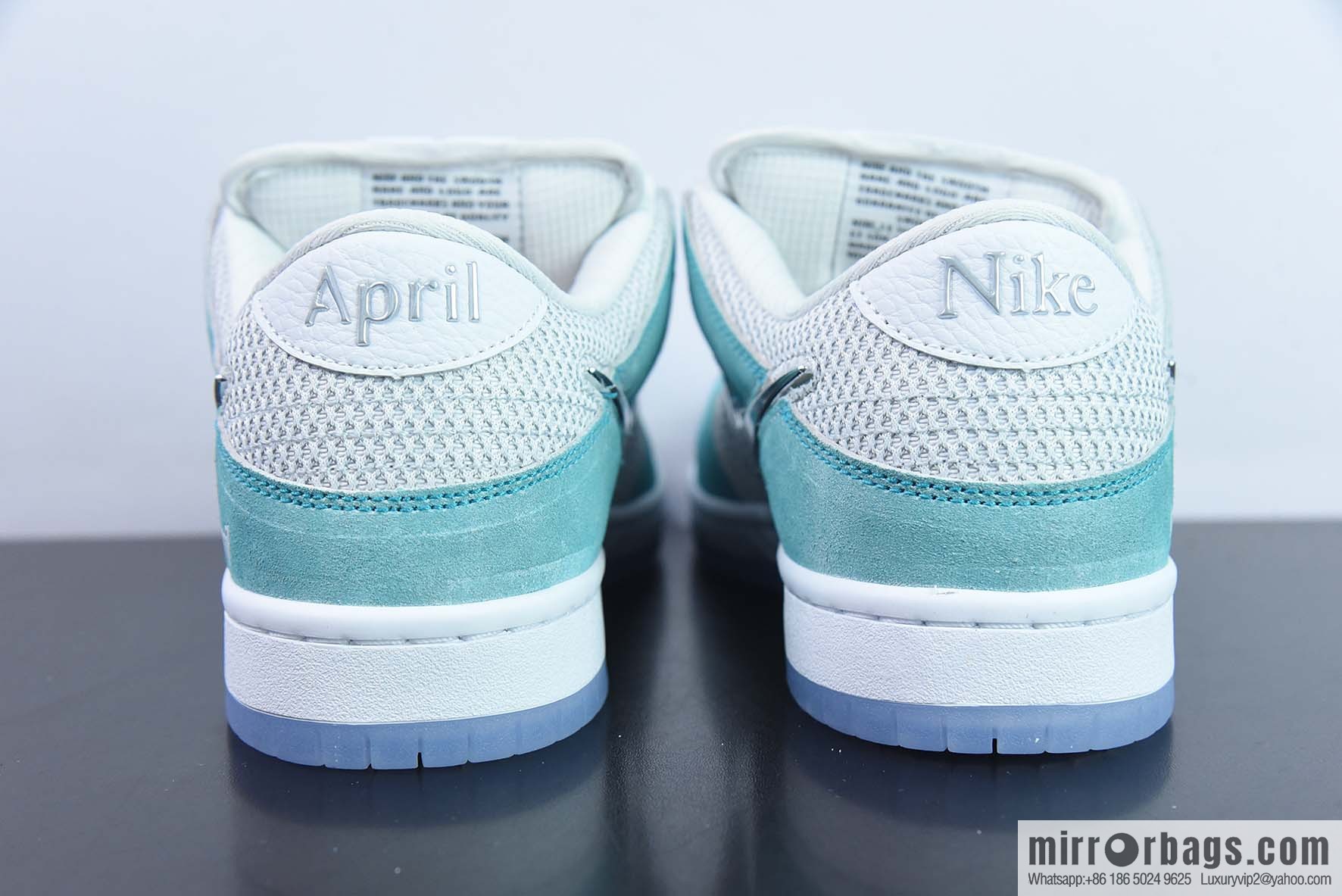 April Skateboards x Nike SB Dunk Low Frozen Rose Sneakers Ice Blue Part Number: FD2562-400