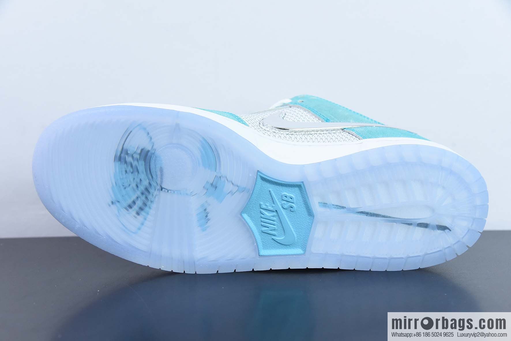 April Skateboards x Nike SB Dunk Low Frozen Rose Sneakers Ice Blue Part Number: FD2562-400