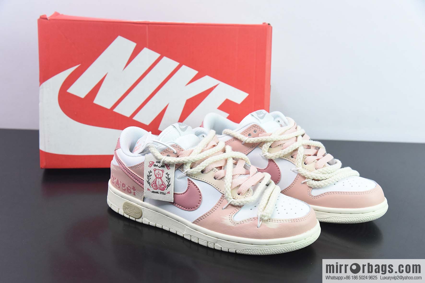 NK SB Dunk Low deconstruction drawstring low top, white pink graffiti printed item number: DD1503 121
