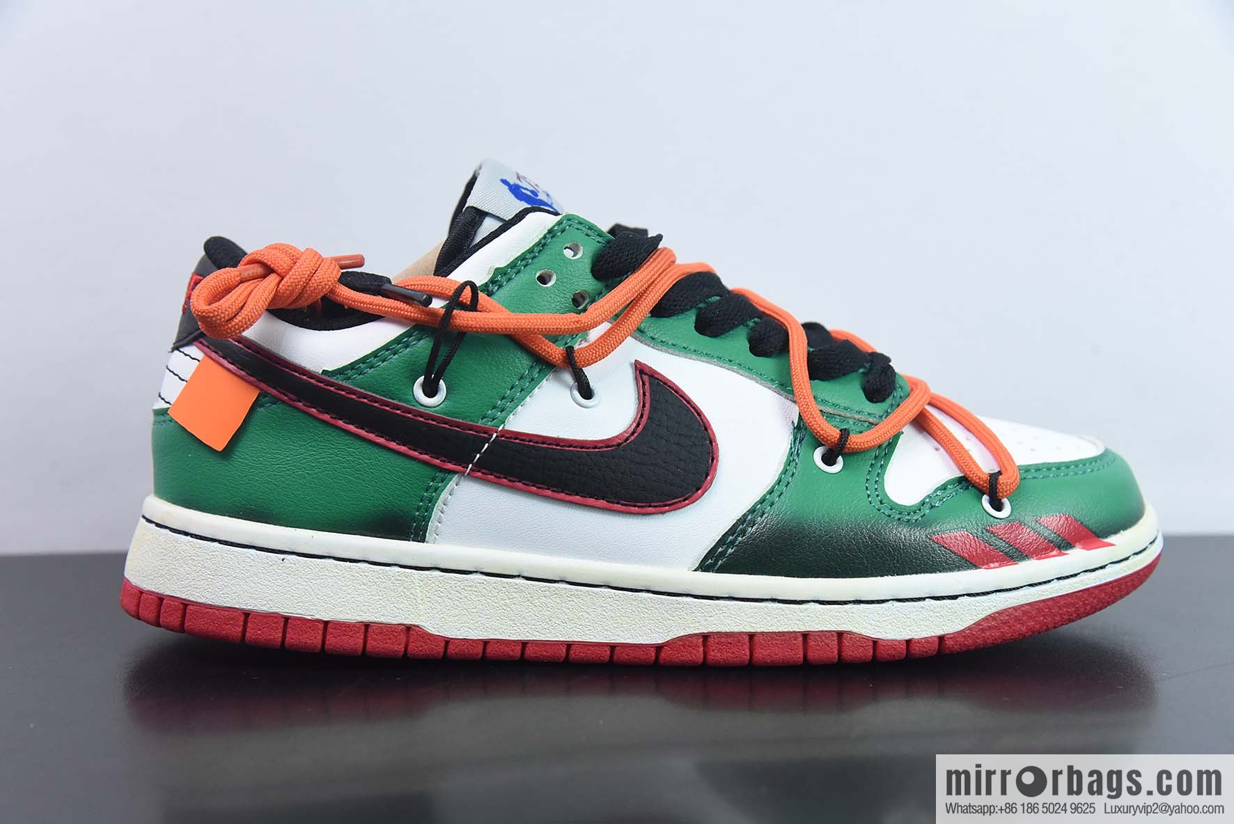 NK SB Dunk Low deconstruction drawstring low help 75th anniversary white-green graffiti printed item number: DD6288-100-54