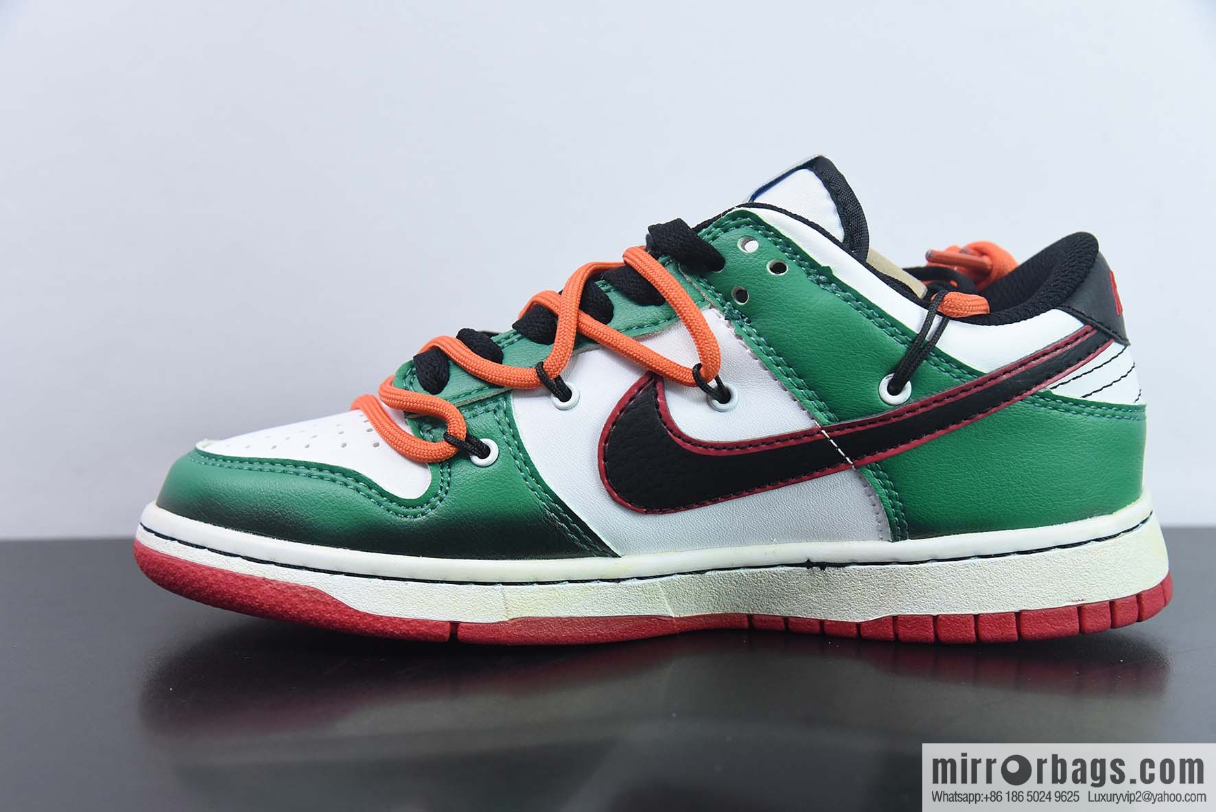 NK SB Dunk Low deconstruction drawstring low help 75th anniversary white-green graffiti printed item number: DD6288-100-54