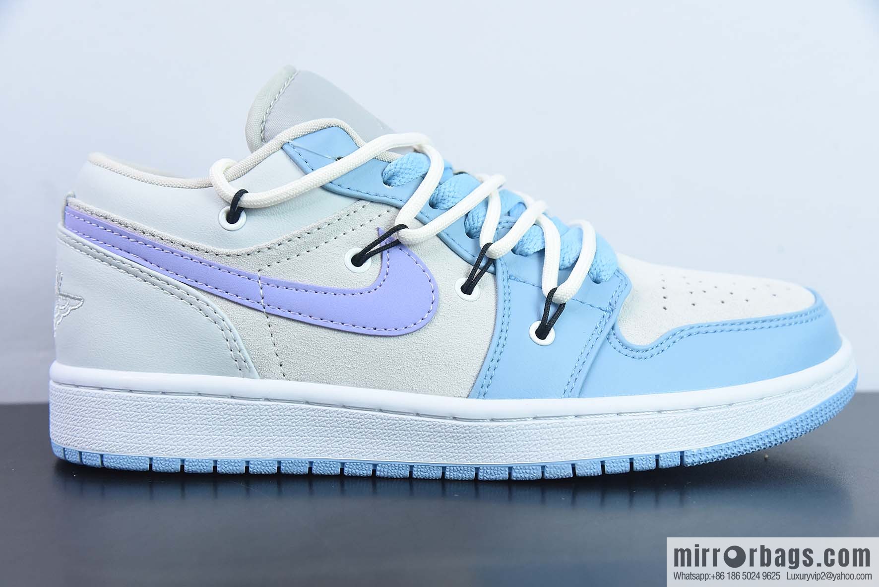 Air Jordan 1 Low AJ1 Jordan 1st generation low-top basketball shoes/college blue, gray blue, strap model, item number: DC0774-050