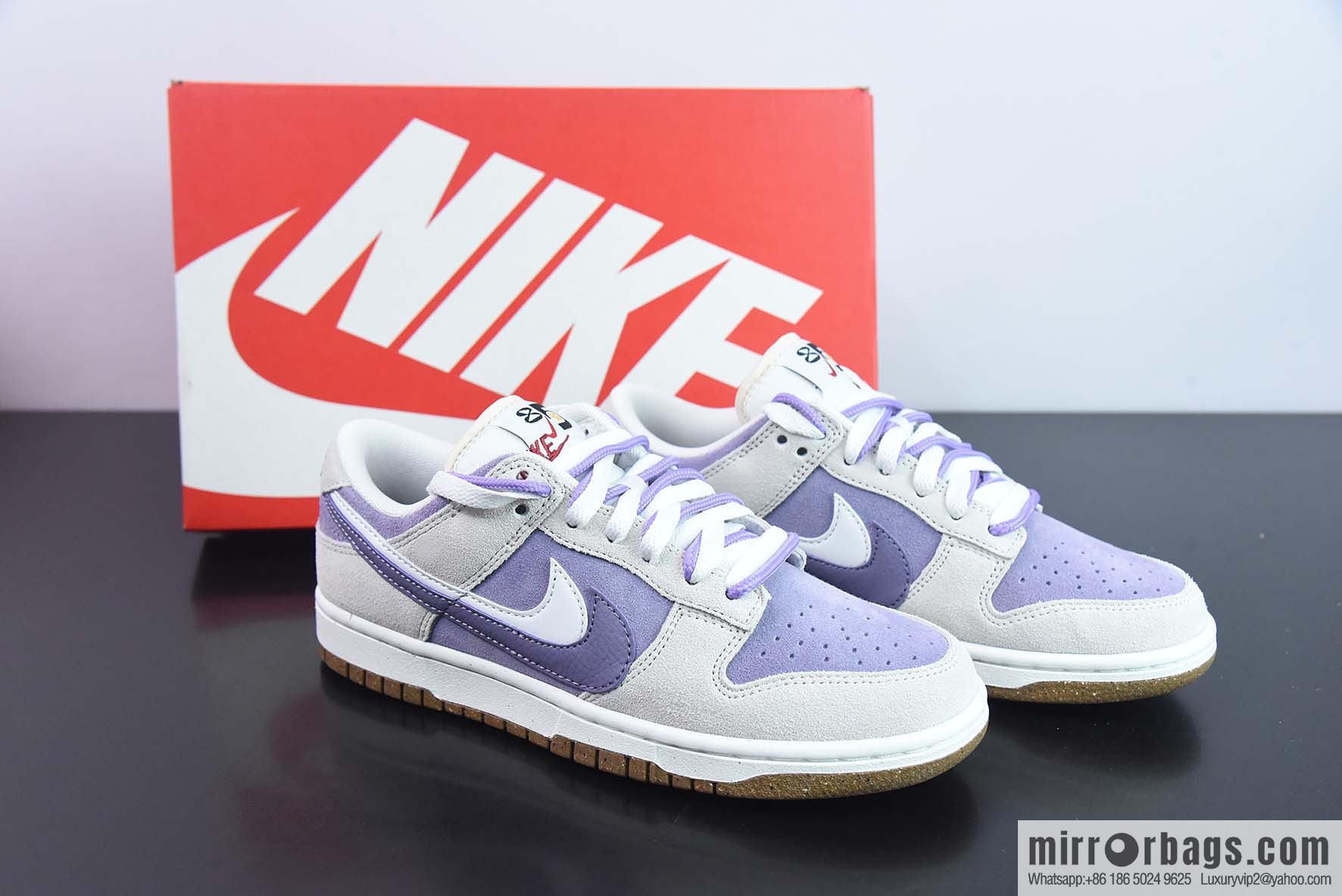 Nike SB Dunk Low double hook 85 series, beige purple low-top sneakers item number: DO9457 140