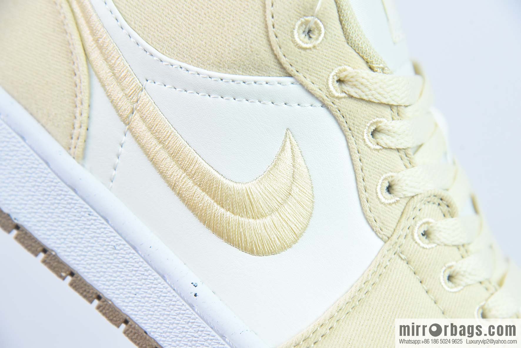 Air Jordan 1 Low AJ1 Jordan 1 generation low-top basketball shoes/white and yellow embroidery 2023 new sale, item number: FN3722-701