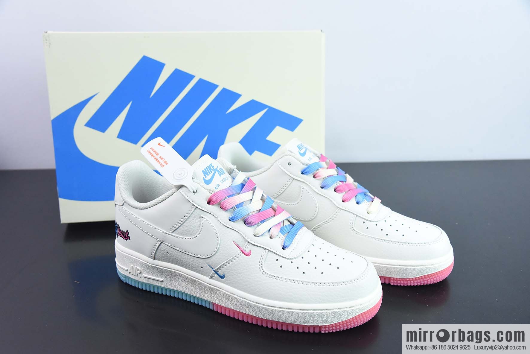 Nk Air Force 1 '07 Low Rice Pink Blue, Miami City Limited, Air Force No. 1 Low Top Casual Board Shoes, Item Number: KU0902-112