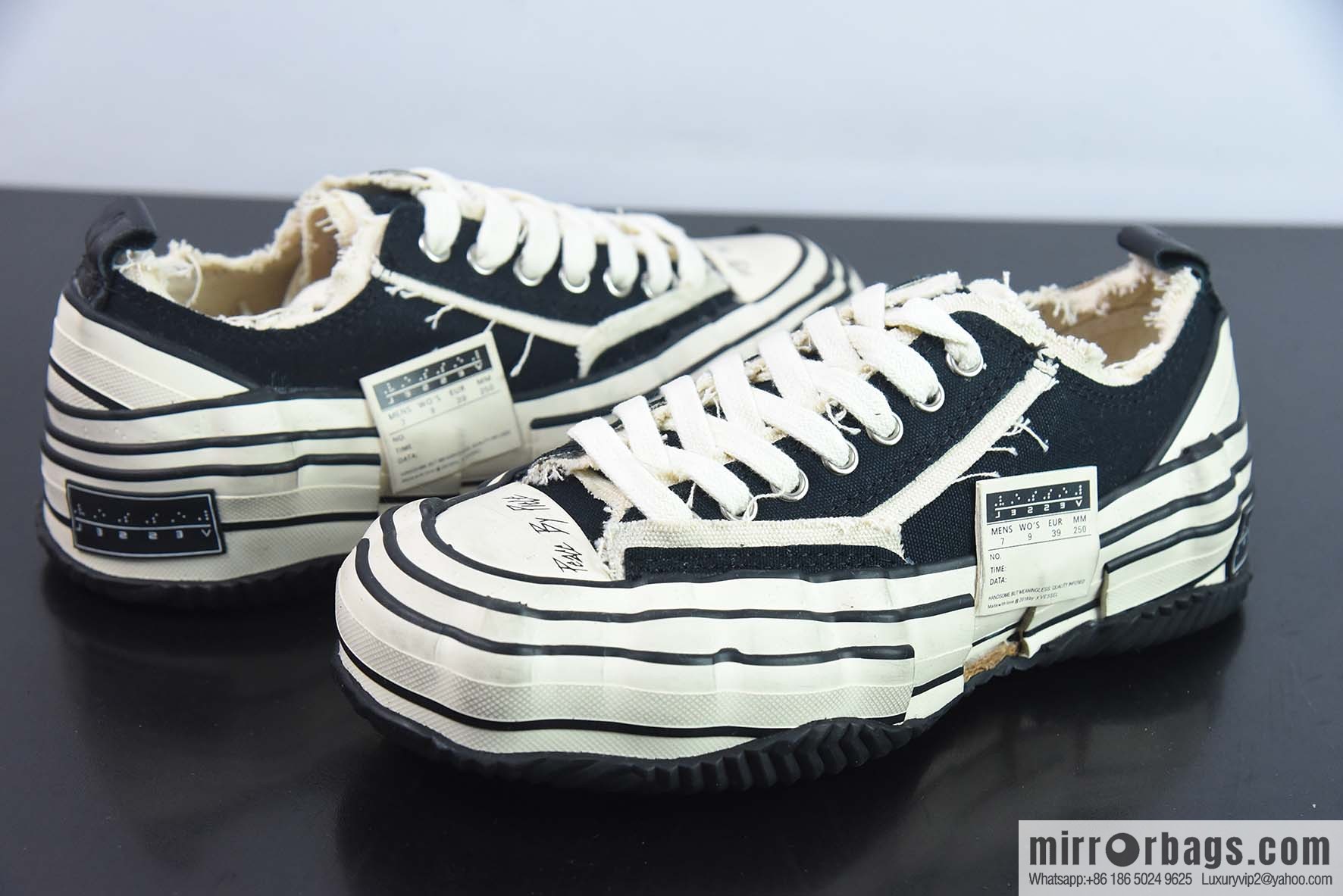 XVessel G.O.P. Lows O.G.Black Distortion 2.0 Low-top Series Deconstruction Overlapping Cork Twisting Solution Gene Mutation Old and Height Growing Casual canvas Vulcanized Board Shoes