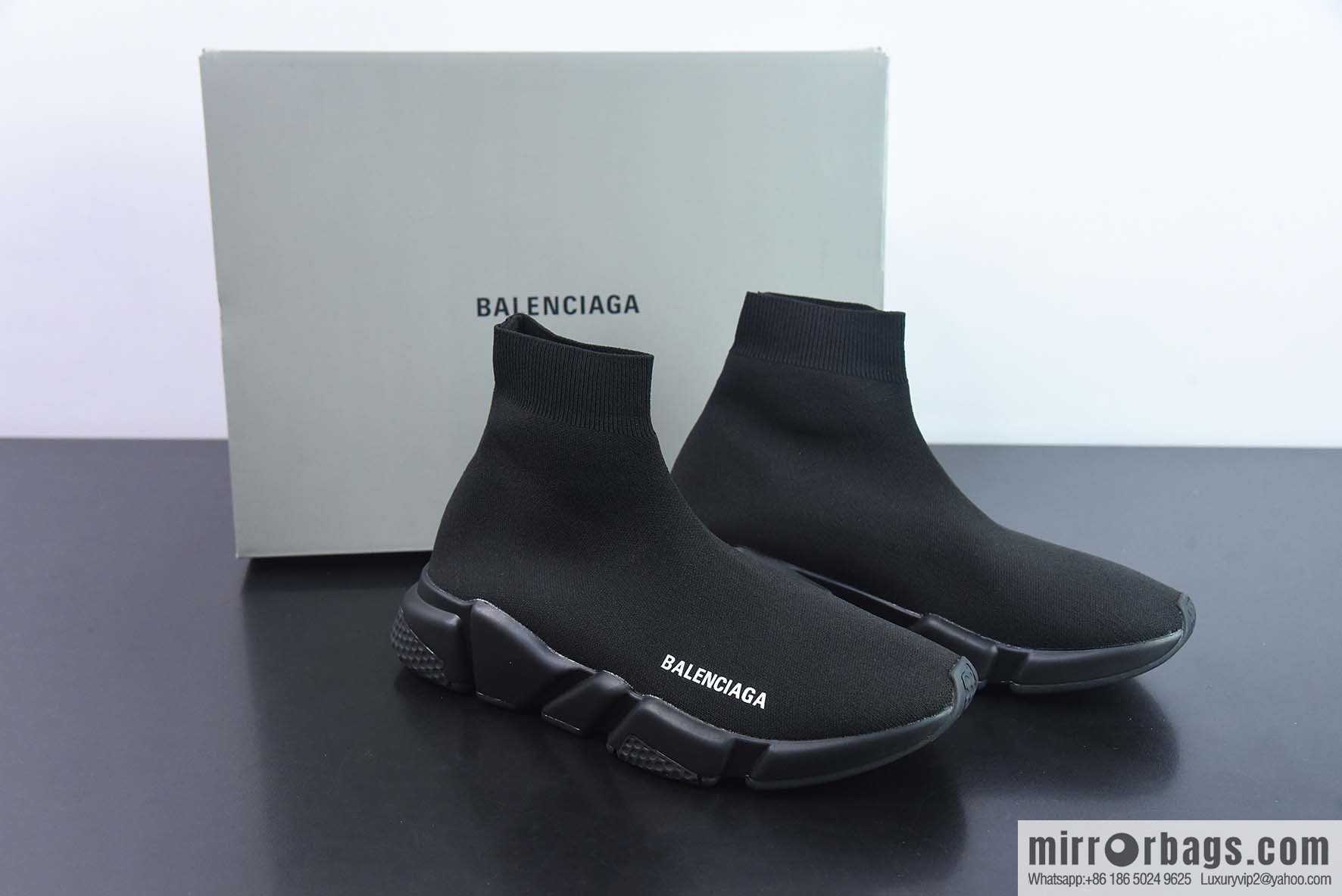 Balenciaga Socks and Shoes SPEED2.0 Multi-Stamp Combination Outsole, Pure Black Socks and Shoes