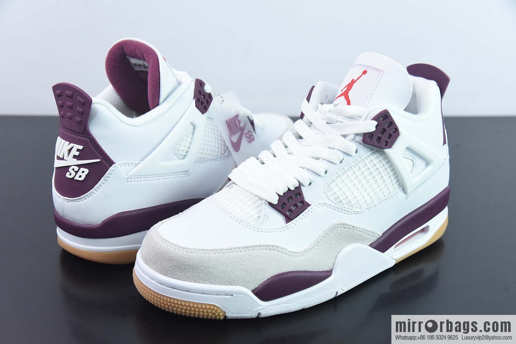 Nike SB x Air Jordan 4 AJ4 Pine Green SB joint white purple sneakers Part Number: DR5415-500