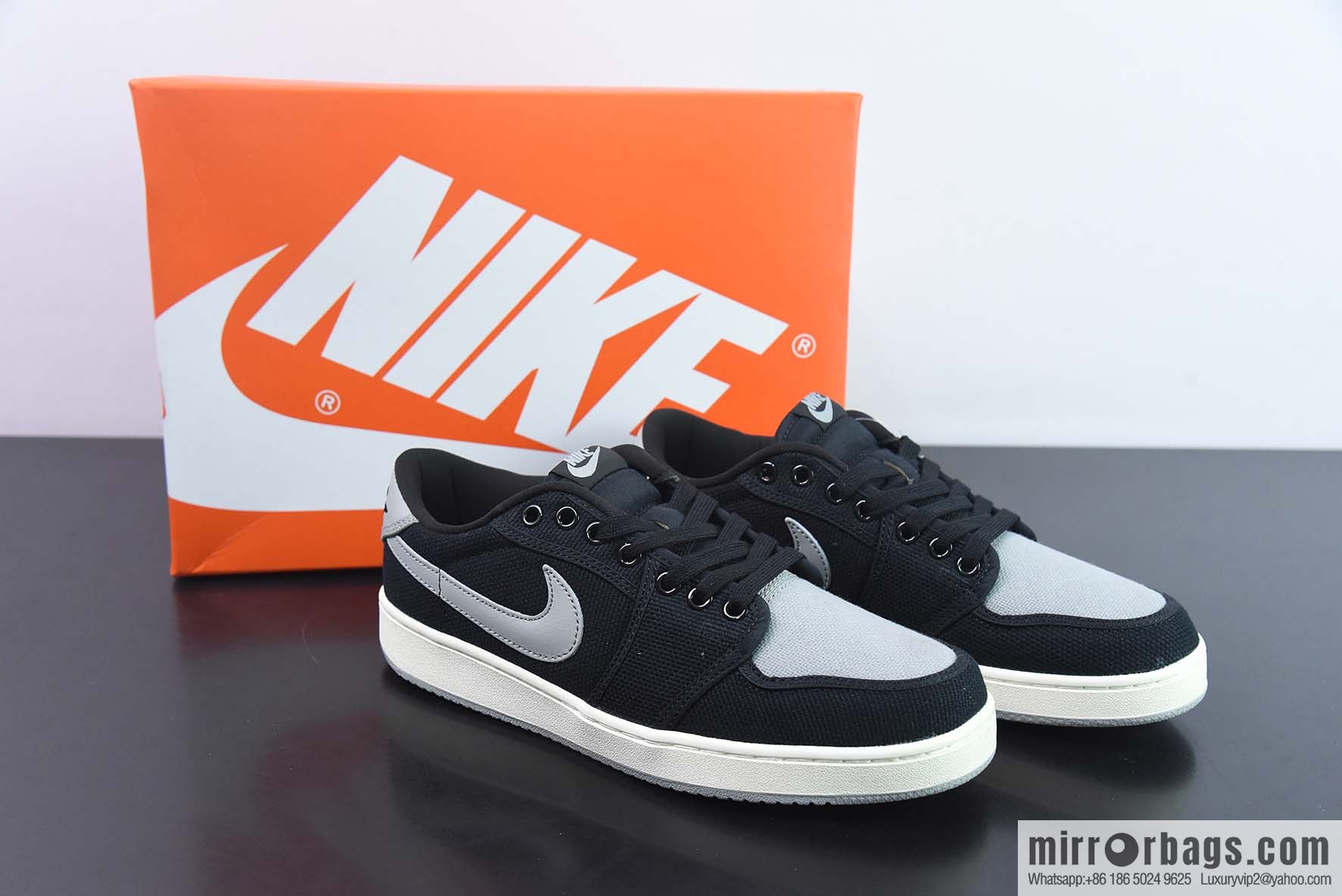 Air Jordan 1 KO Low AJ1 low top canvas black gray Vintage basketball shoes, item number: DX4981-002