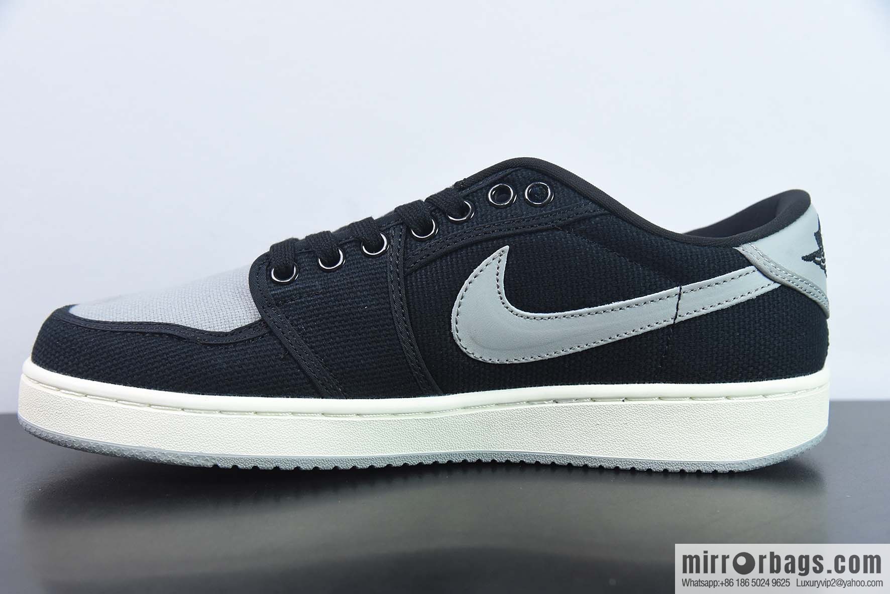 Air Jordan 1 KO Low AJ1 low top canvas black gray Vintage basketball shoes, item number: DX4981-002