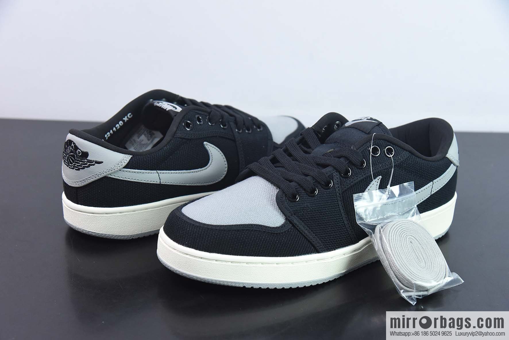Air Jordan 1 KO Low AJ1 low top canvas black gray Vintage basketball shoes, item number: DX4981-002