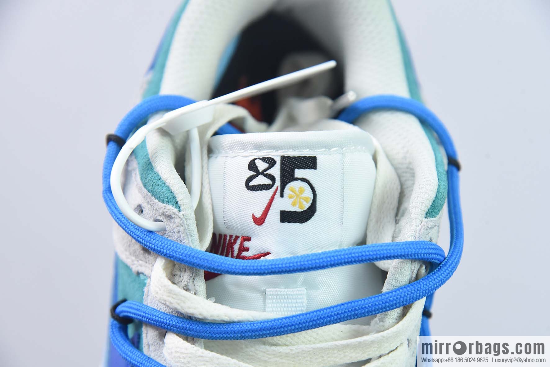 Nike Dunk Low SB low-top skate shoes/gray-blue double-hook strap, customized version, item number: DD9457-100-88