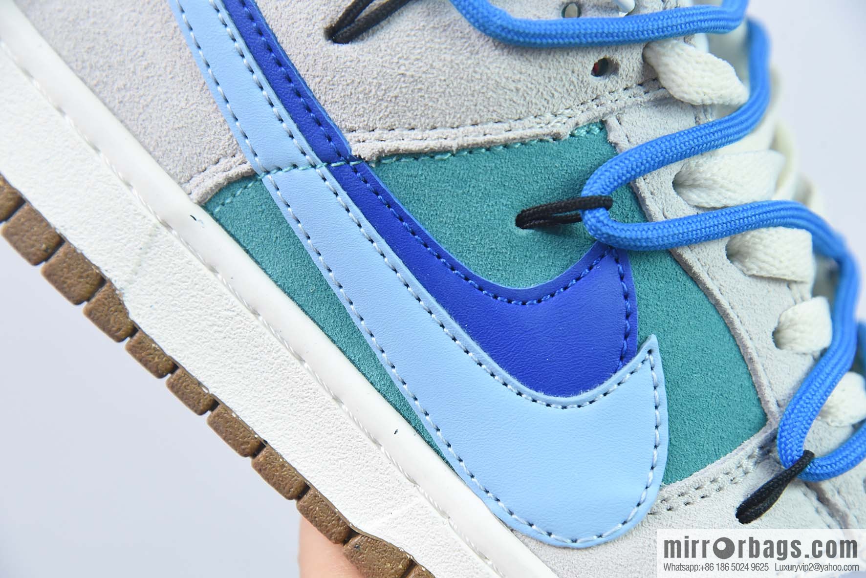 Nike Dunk Low SB low-top skate shoes/gray-blue double-hook strap, customized version, item number: DD9457-100-88