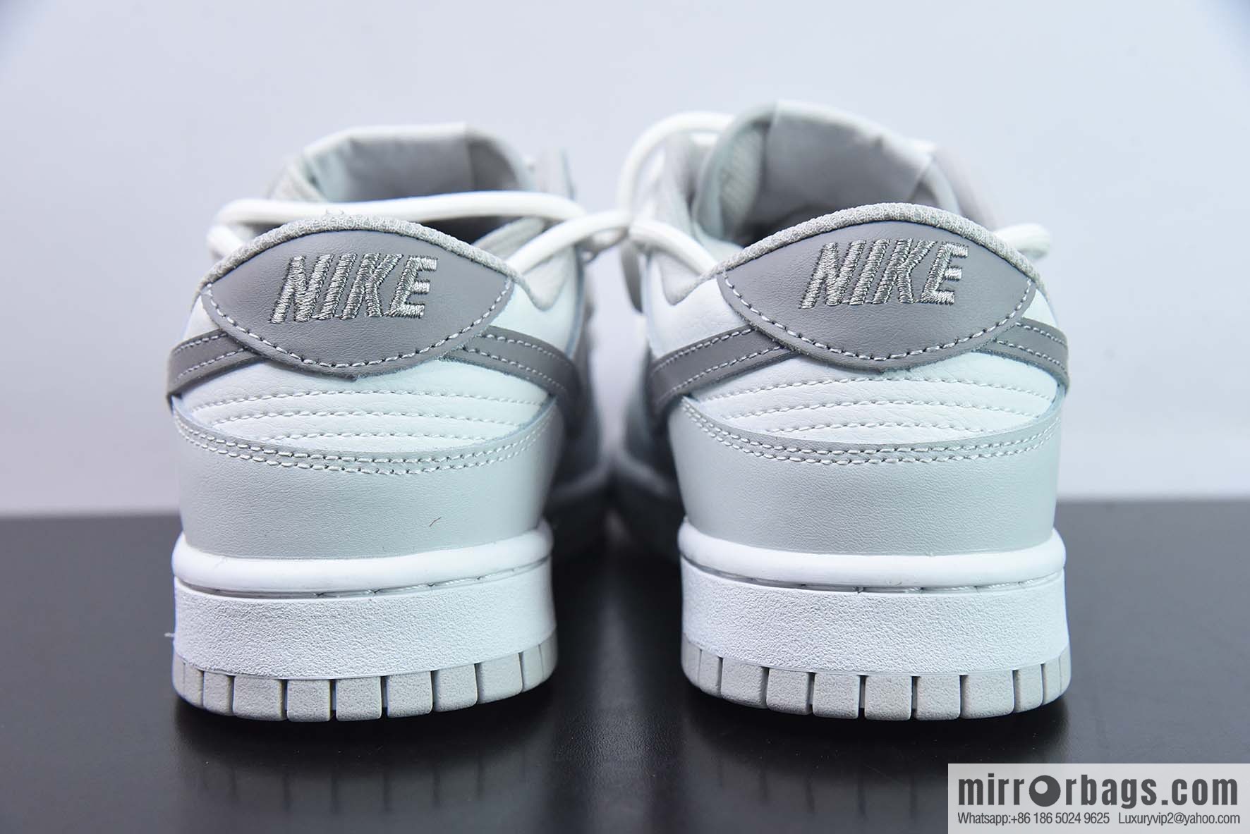 Nike Dunk Low SB low-top skate shoes/white gray, straps, customized version