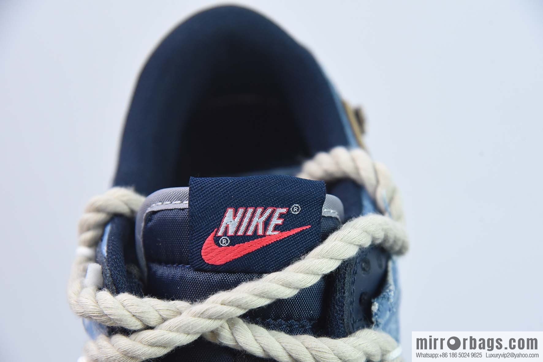 Nike Dunk Low SB low-top skate shoes/denim blue cashew nuts, straps, custom version