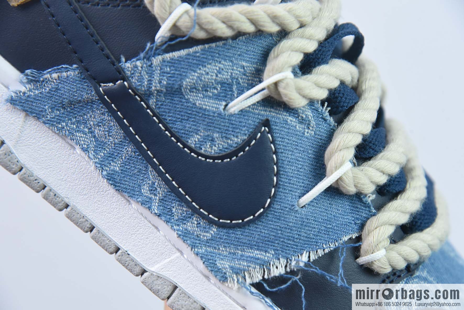 Nike Dunk Low SB low-top skate shoes/denim blue cashew nuts, straps, custom version