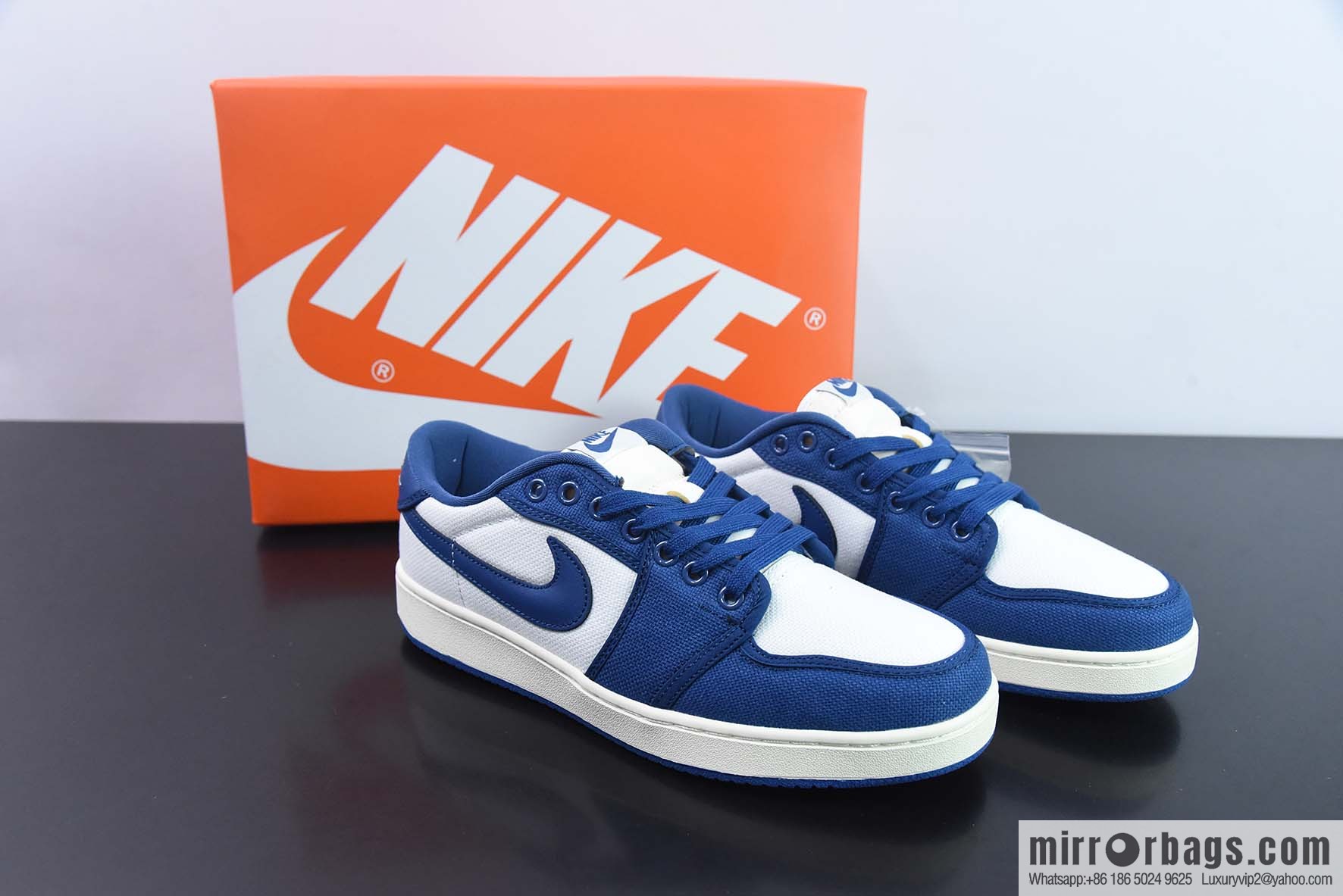 Air Jordan 1 KO Low, Kentucky, white and blue, item number: DX4981 103