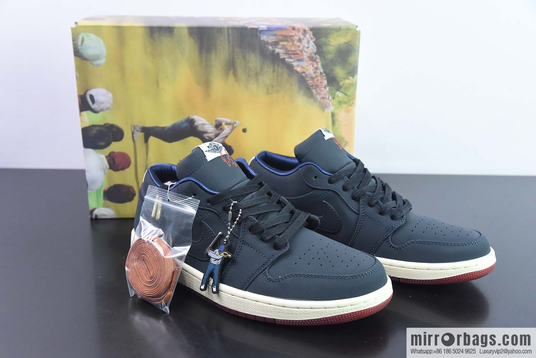 Air Jordan 1 Low AJ1 Joe 1 Golf, black and blue, low-top casual shoes, item number DV1759-448