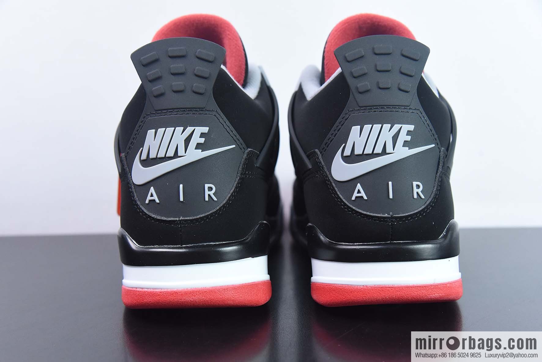 Air Jordan 4 Bred AJ4 black and red bull 19 years old replica sneakers item number: 308497-060