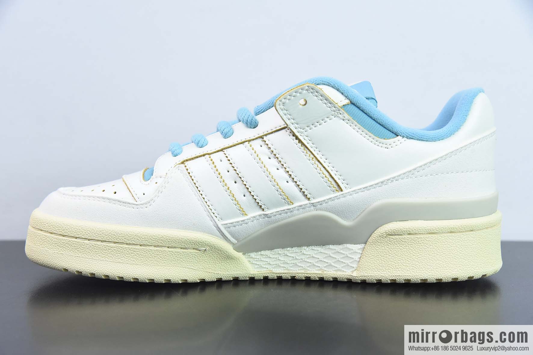 Adidas Forum 84 Low Adidas 84 CL classic velcro Vintage board shoes, milky white/blue, item number: FZ6342